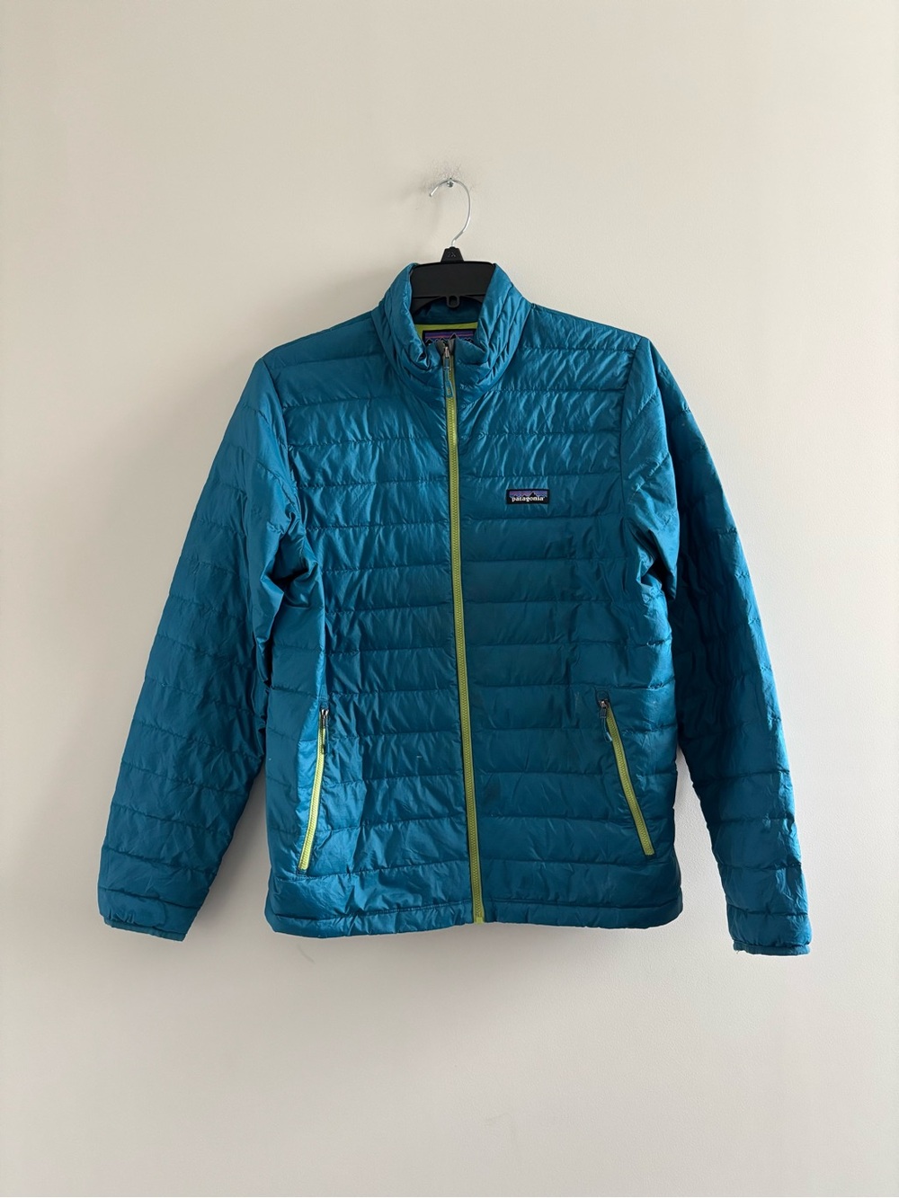 Patagonia Nano Puff Jacket Down Puffer Jacket Full Zip Blue Mens Medium Outdoor